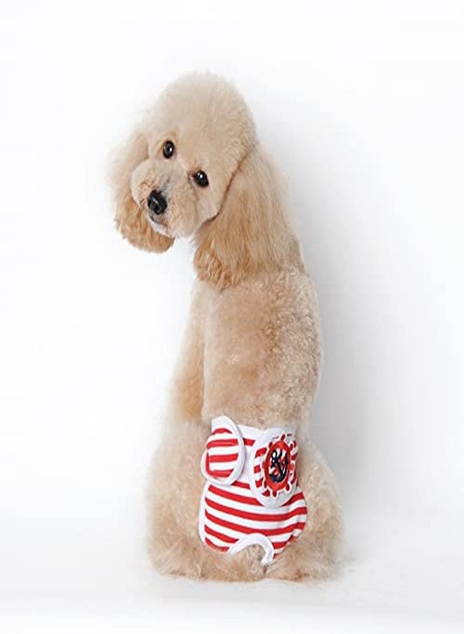 PETANGEL Reusable Pet Cotton Physiological Pant| Red Stripes Pattern Washable Pet Diaper| Adjustable Menstruation Pant for Female Dog Diapers (Size: XL, Waist: 45cm - 55 cm) - Image 2